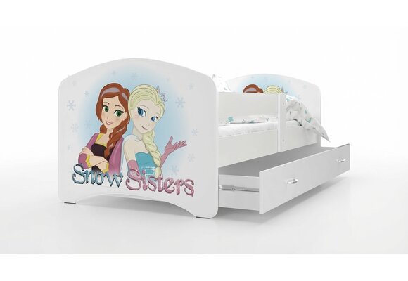 Kinderbed Frozen 90x200cm wit MDF/grenenhout - Met lade
