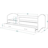 Kinderbed Frozen 90x200cm wit MDF/grenenhout - Met lade