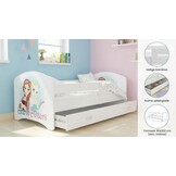 Kinderbed Frozen 90x200cm wit MDF/grenenhout - Met lade