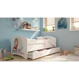 Kinderbed Frozen 90x200cm wit MDF/grenenhout - Met lade