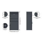 Pakketbrievenbus groot - 150 cm - staal - antraciet
