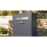 Pakketbrievenbus groot - 150 cm - staal - antraciet