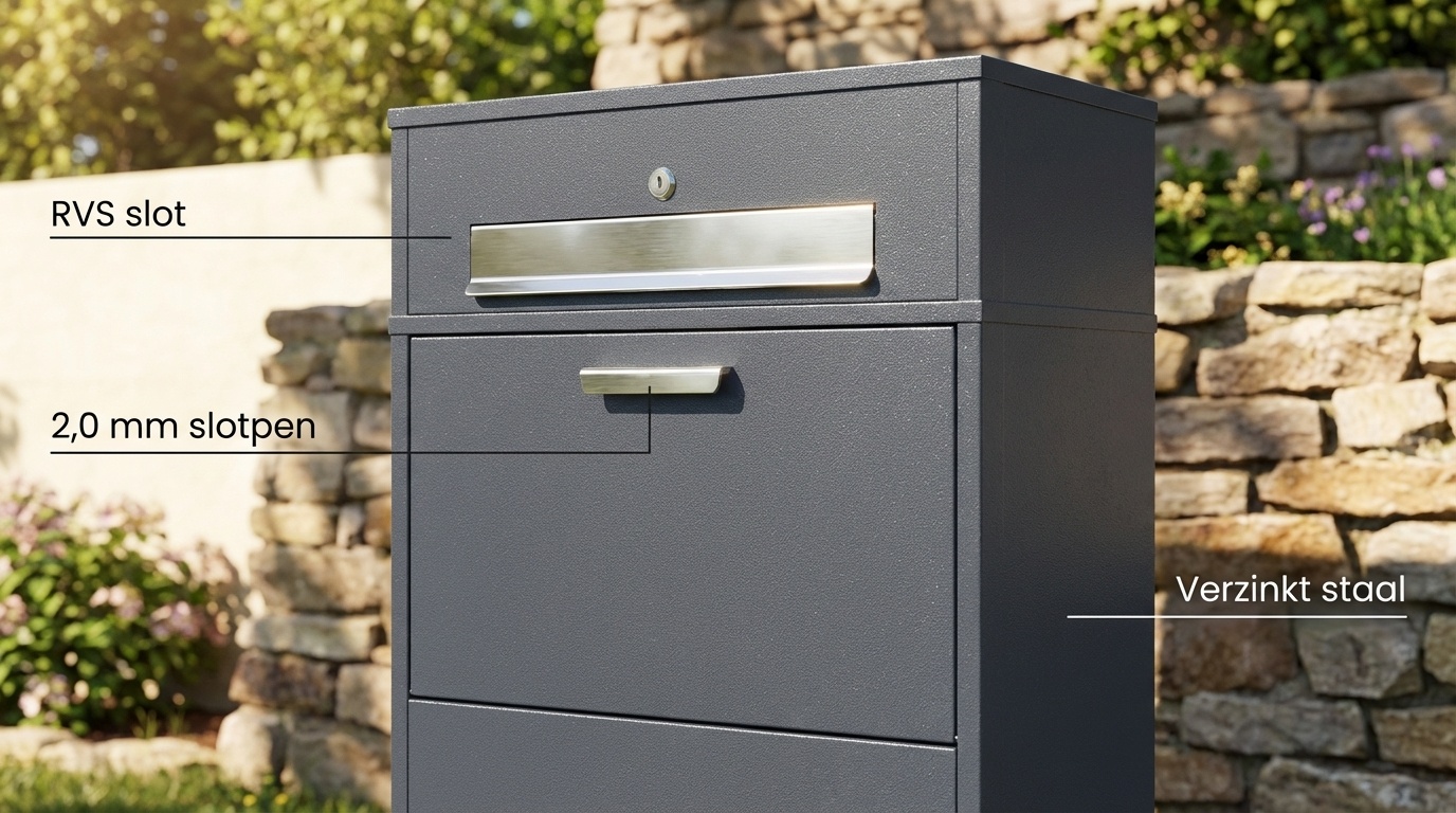 Pakketbrievenbus groot - 150 cm - staal - antraciet