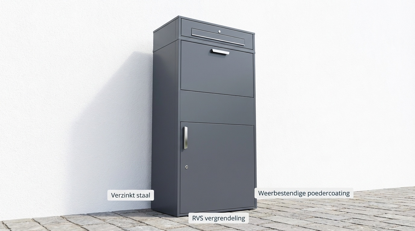 Pakketbrievenbus groot - 150 cm - staal - antraciet