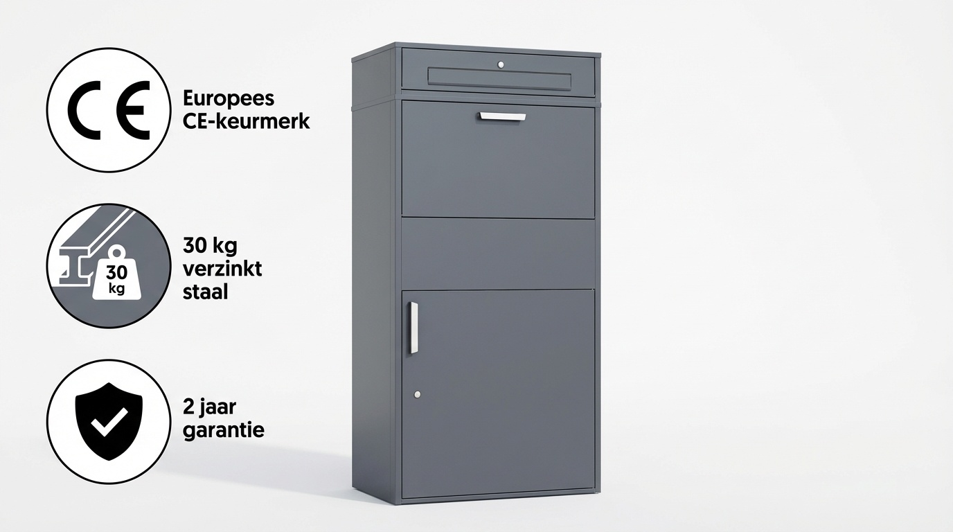 Pakketbrievenbus groot - 150 cm - staal - antraciet