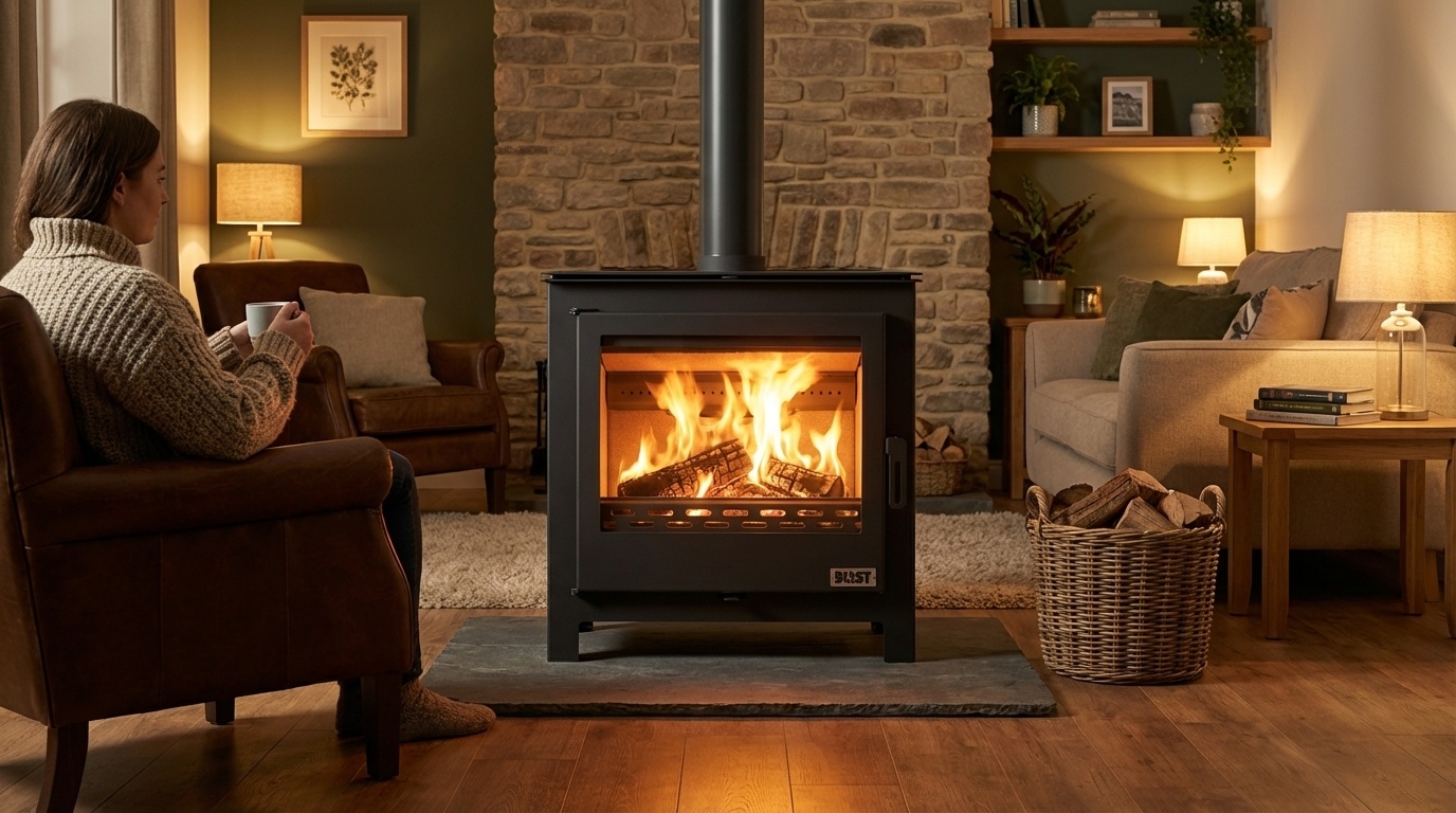 CV Houtkachel - staal - vrijstaand - 26kw