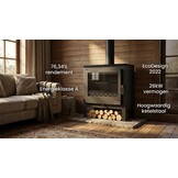 CV Houtkachel - staal - vrijstaand - 26kw