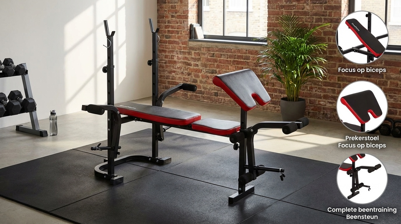Sportbank voor halters - multifunctioneel - volledig instelbaar