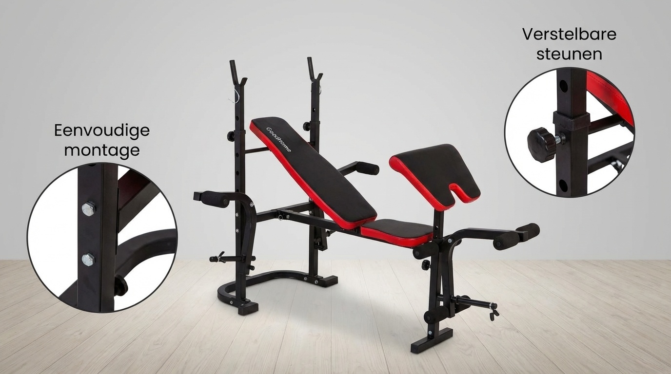 Sportbank voor halters - multifunctioneel - volledig instelbaar