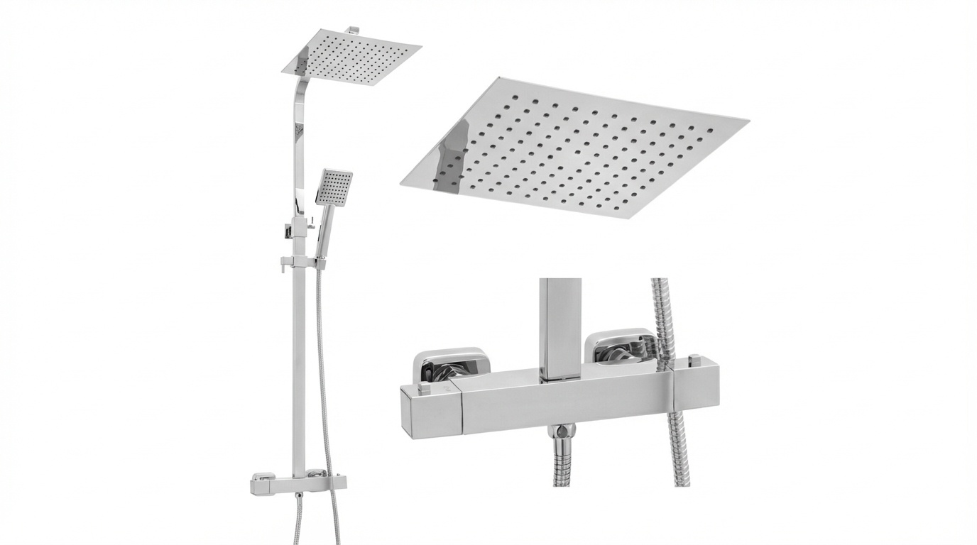 Doucheset - met Regendouche 25cm - en Thermostaatkraan