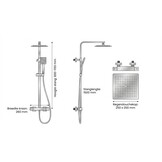 Doucheset - met Regendouche 25cm - en Thermostaatkraan