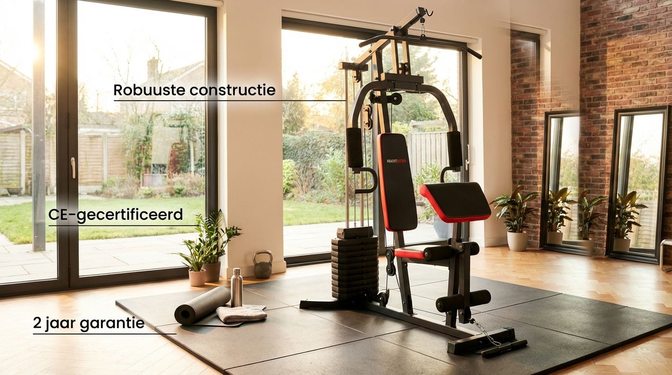 Krachtstation - home gym - met 45 kg gewicht - 138x103x200cm
