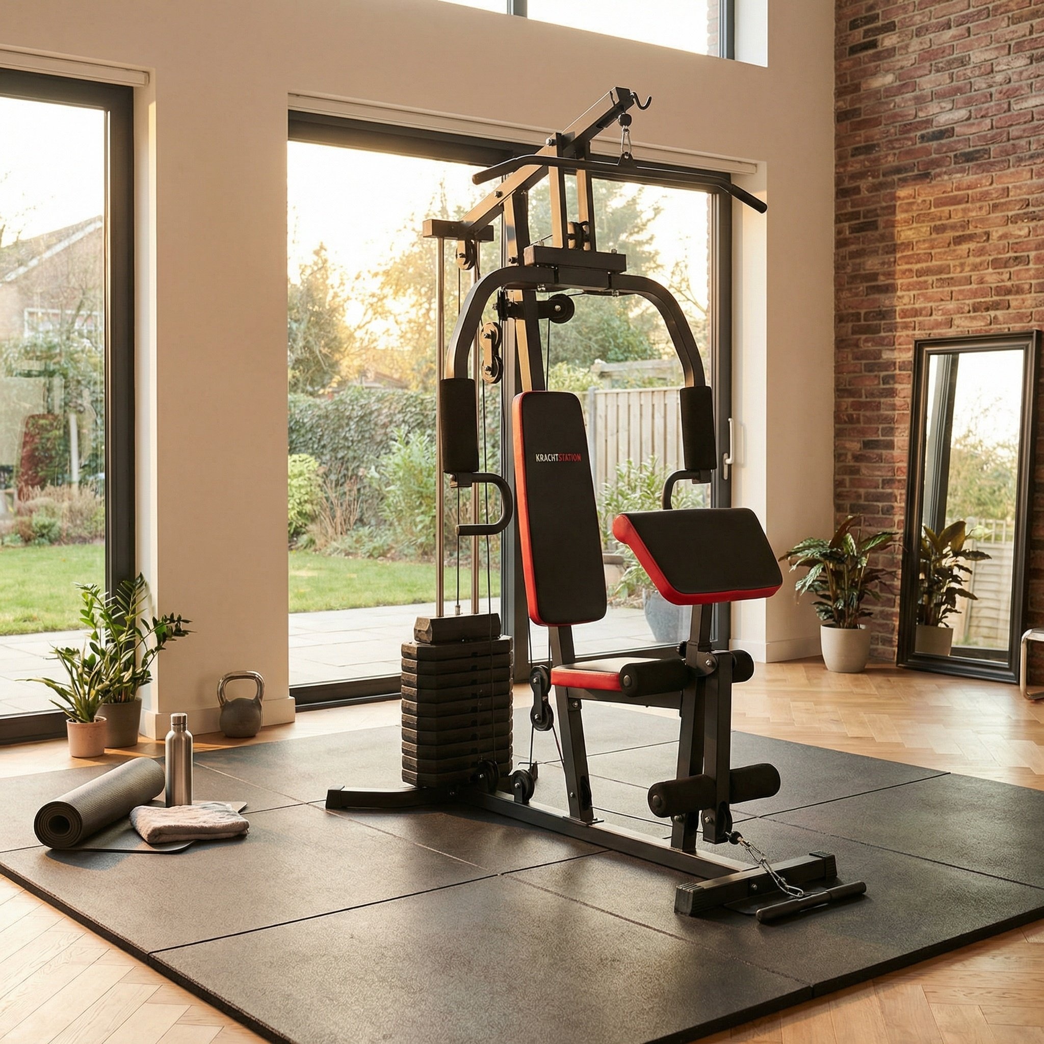Krachtstation - home gym - met 45 kg gewicht - 138x103x200cm