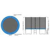Trampoline - 404 cm - met net & ladder - tot 150 kg