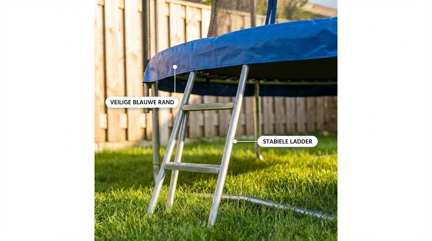 Trampoline - 404 cm - met net & ladder - tot 150 kg