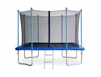 Trampoline rechthoekig - 300x230cm - met veiligheidsnet - blauw