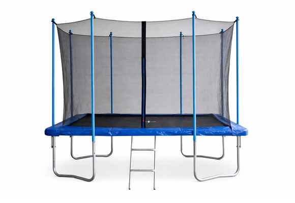 Trampoline rechthoekig - 300x230cm - met veiligheidsnet - blauw