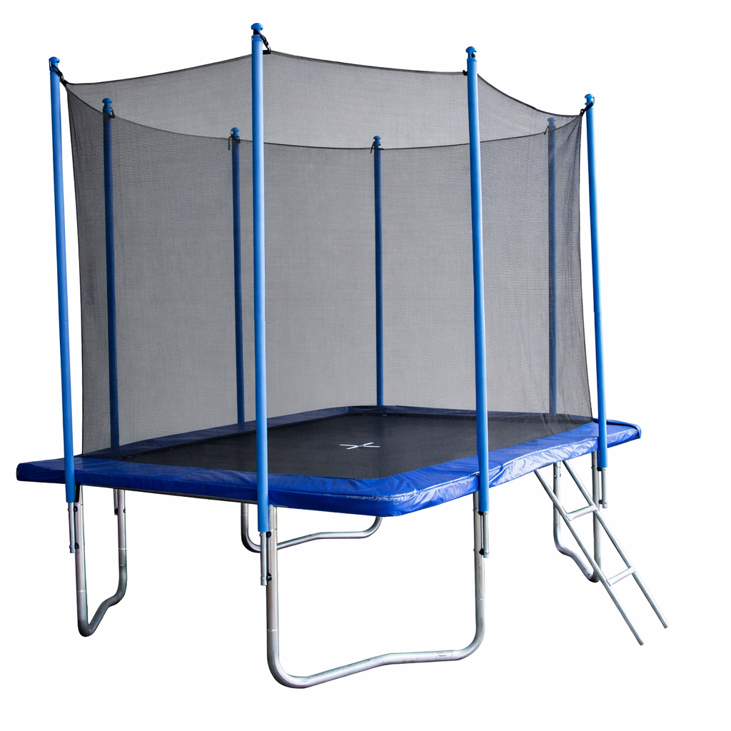 Trampoline rechthoekig - 300x230cm - met veiligheidsnet - blauw