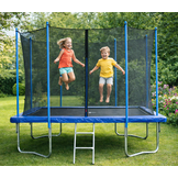 Trampoline rechthoekig - 300x230cm - met veiligheidsnet - blauw