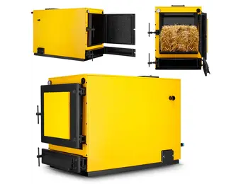 Biomassaketel - 40 kW - watermantel - hout en stro - geel