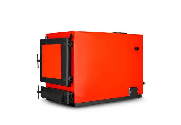 Biomassaketel - 40 kW - watermantel - hout en stro - rood