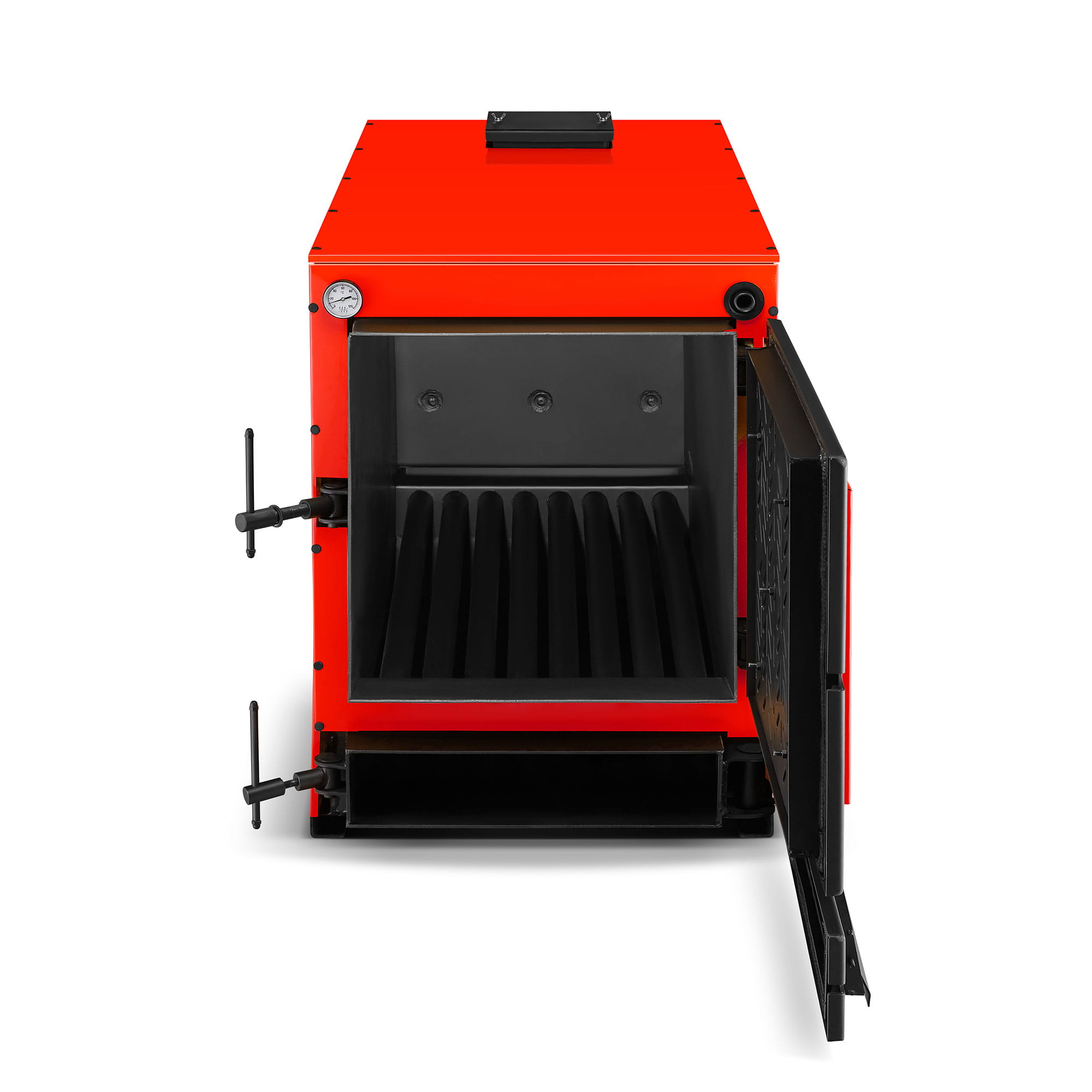 Biomassaketel - 40 kW - watermantel - hout en stro - rood