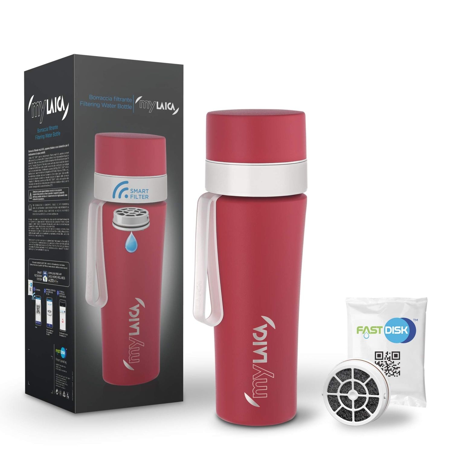 MyLAICA Stalen Filterfles - Onmiddellijke filtratie - 550ml