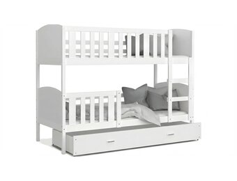 Stapelbed-kind-200x90cm-wit-inclusief matrassen