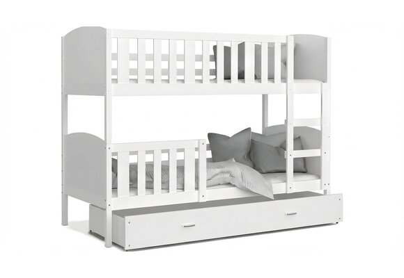 Stapelbed-kind-200x90cm-wit-inclusief matrassen