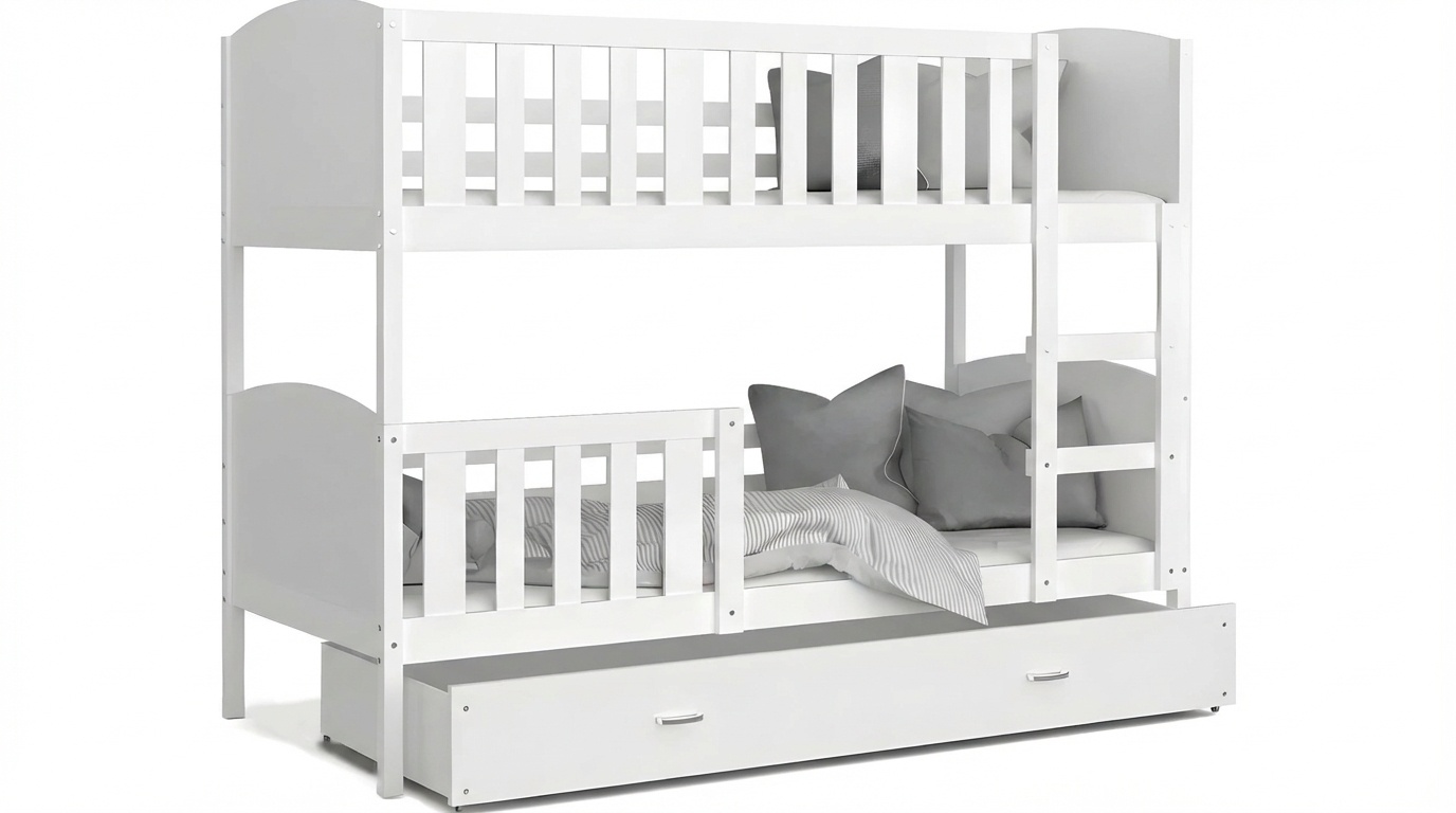 Stapelbed-kind-200x90cm-wit-inclusief matrassen