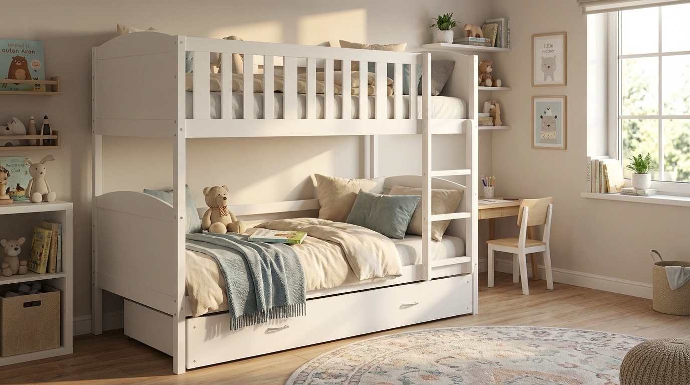 Stapelbed-kind-200x90cm-wit-inclusief matrassen