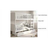 Stapelbed-kind-200x90cm-wit-inclusief matrassen