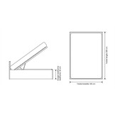 2 persoons bed 140x200 cm - wit - zonder matras - opklapbare bodem - schoonmaak vriendelijk