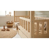 Huisbed 80x160 cm grenen kinderbed met lade