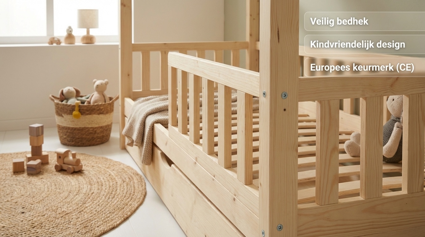 Huisbed 80x160 cm grenen kinderbed met lade