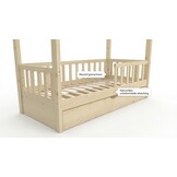 Huisbed 80x160 cm grenen kinderbed met lade