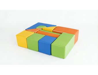 Foam blokken - soft play - 15 stuks - groen geel oranje blauw