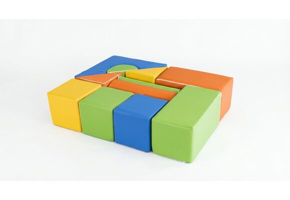 Foam blokken - soft play - 15 stuks - groen geel oranje blauw