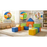 Foam blokken - soft play - 15 stuks - groen geel oranje blauw