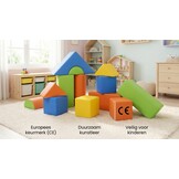 Foam blokken - soft play - 15 stuks - groen geel oranje blauw