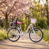 Kinderfiets - meisjesfiets 24 inch - 7 versnellingen - wit roze