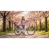 Kinderfiets - meisjesfiets 24 inch - 7 versnellingen - wit roze