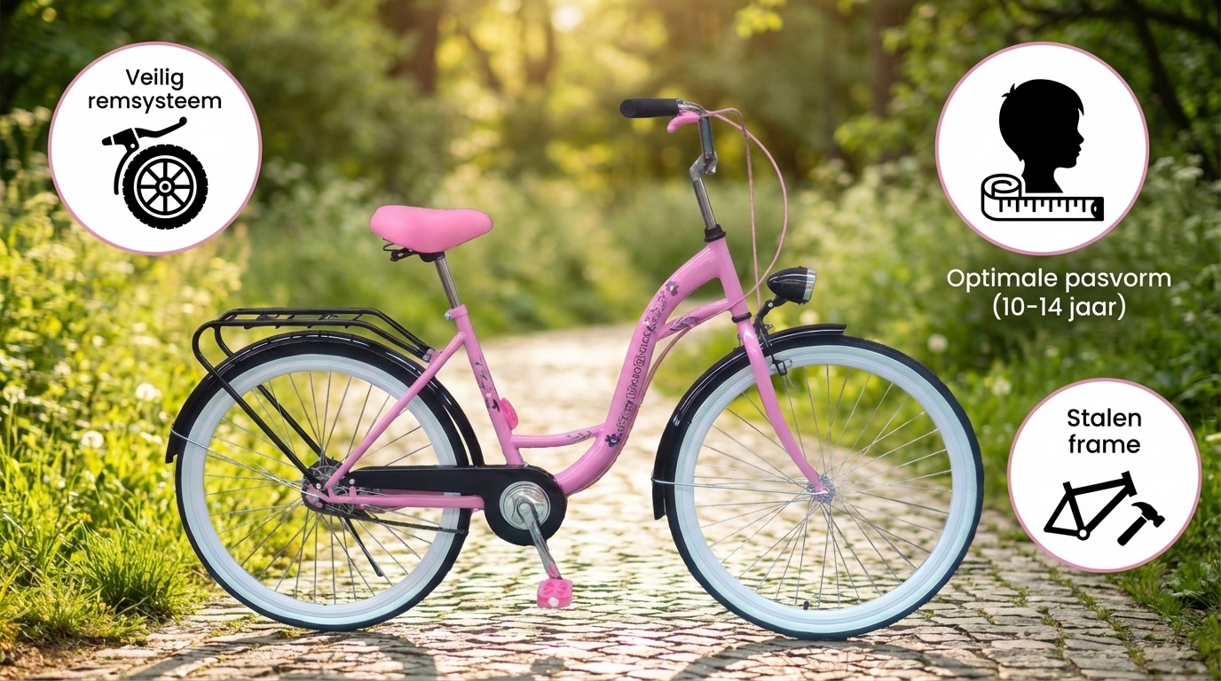 Fiets voor meisje - meisjesfiets 26 inch - roze
