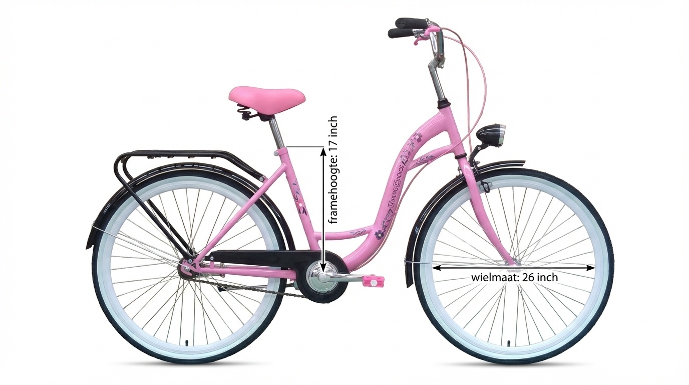 Fiets voor meisje - meisjesfiets 26 inch - roze