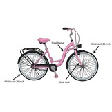 Fiets voor meisje - meisjesfiets 26 inch - roze