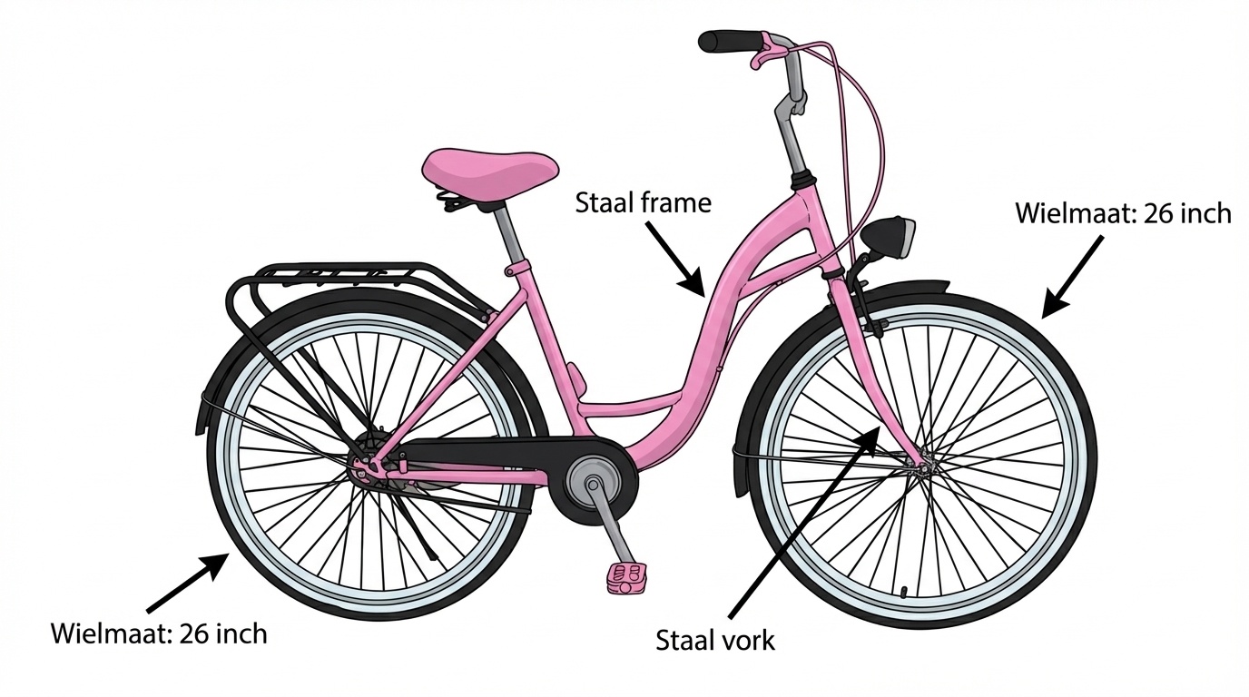 Fiets voor meisje - meisjesfiets 26 inch - roze