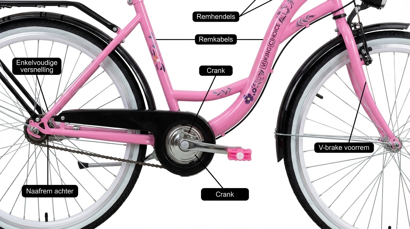 Fiets voor meisje - meisjesfiets 26 inch - roze