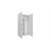 Kledingkast - 2 deuren - 90x190x50 cm - 5 schappen - wit
