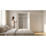 Kledingkast - 2 deuren - 90x190x50 cm - 5 schappen - wit