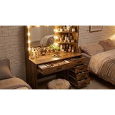 Kaptafel - met spiegel en licht - 92x40x143,5 cm - industrieel